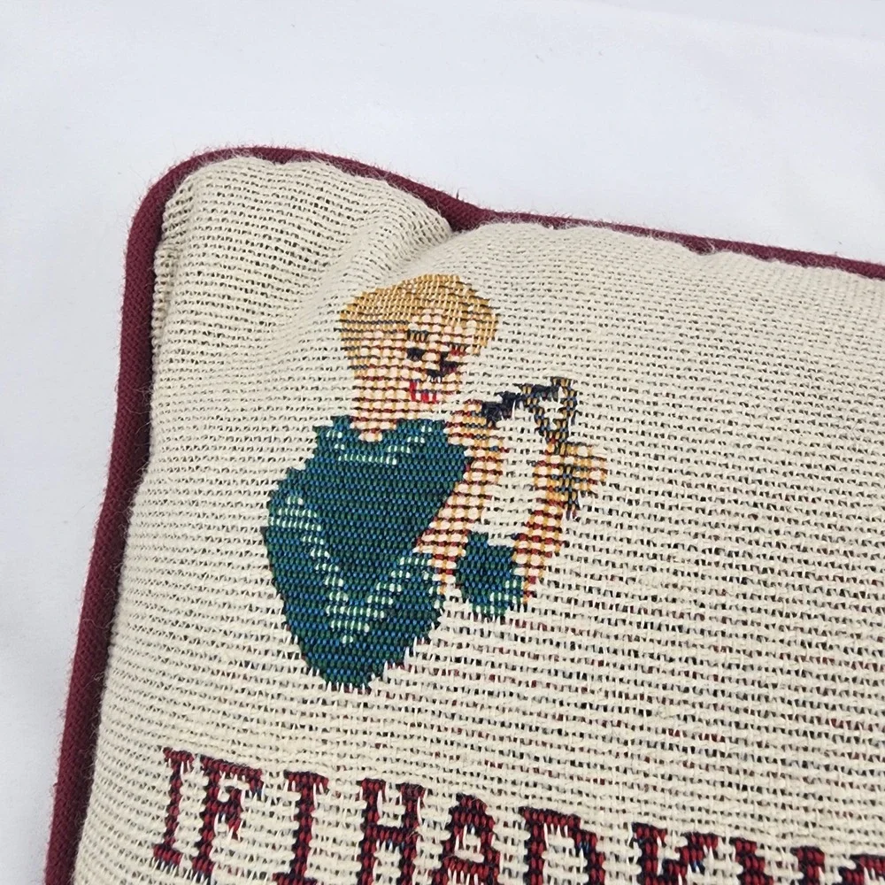 Vtg Tapestry‎ Pillow 